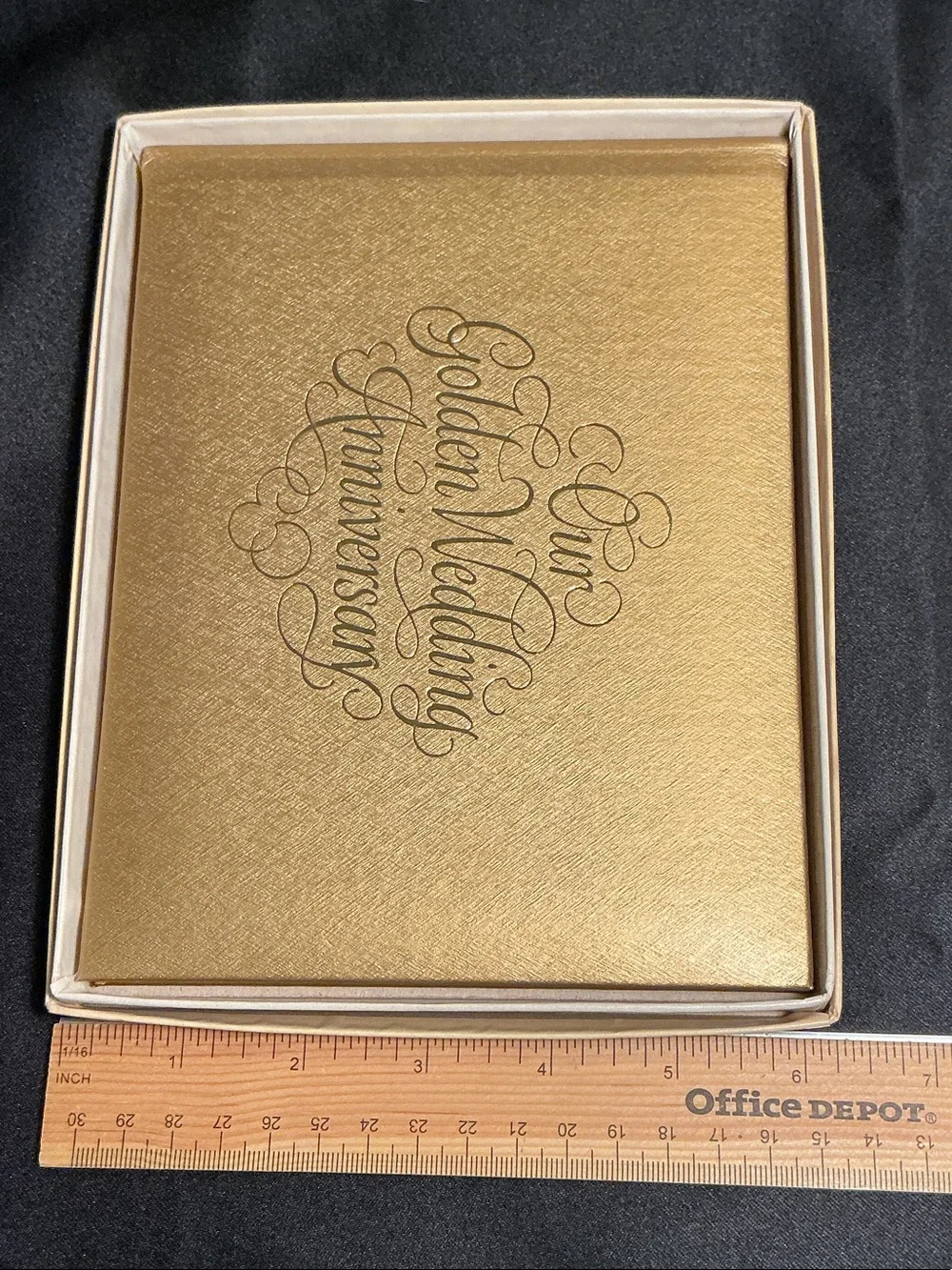 Vintage Keepsake Golden Wedding Anniversary Guest Book - Gold in original box